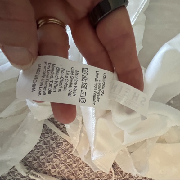 SHEIN White Backless Spaghetti-Strap Ruffle Dress - Picture 10 of 11